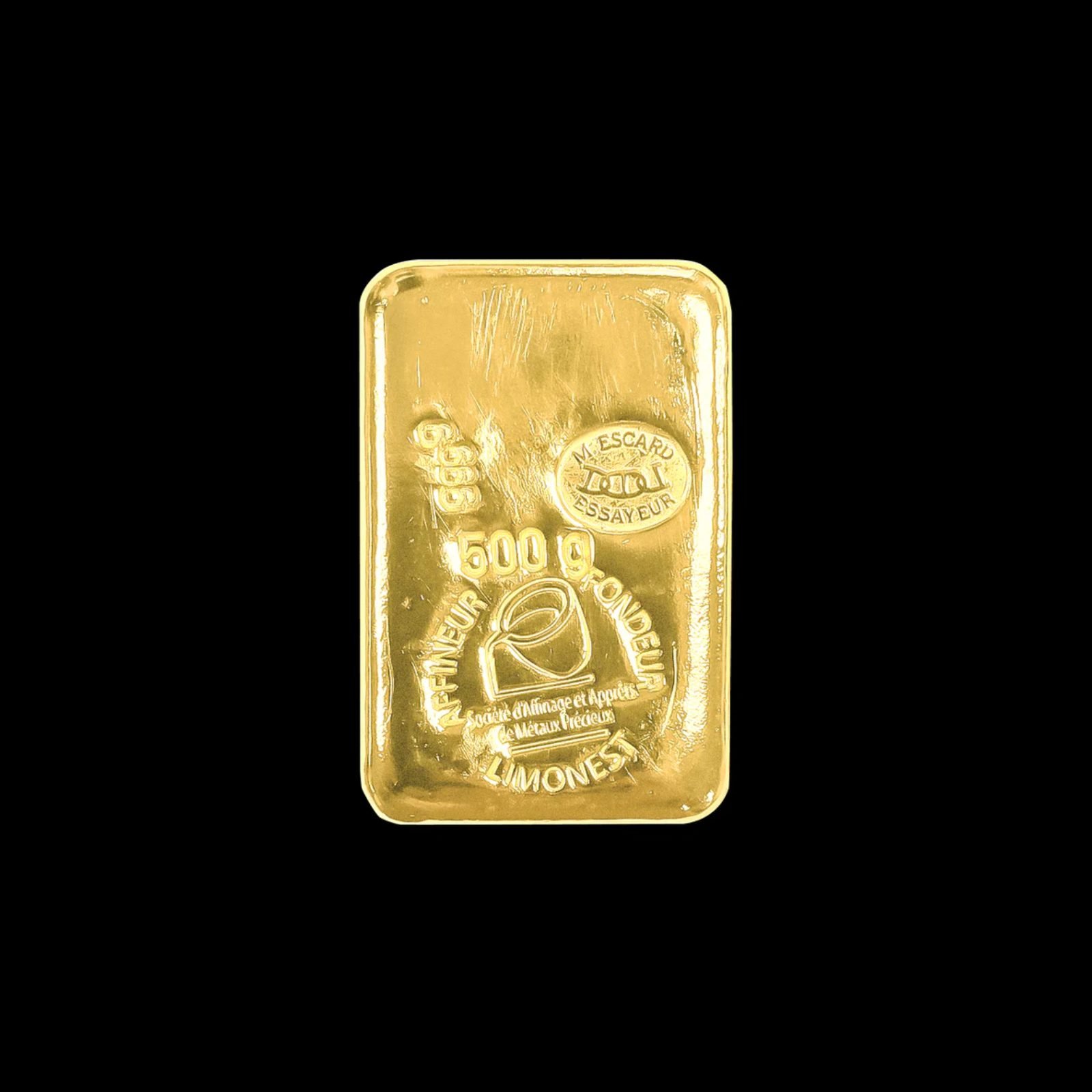 Lingot or 500g certification LBMA - vente lingot or certifiée