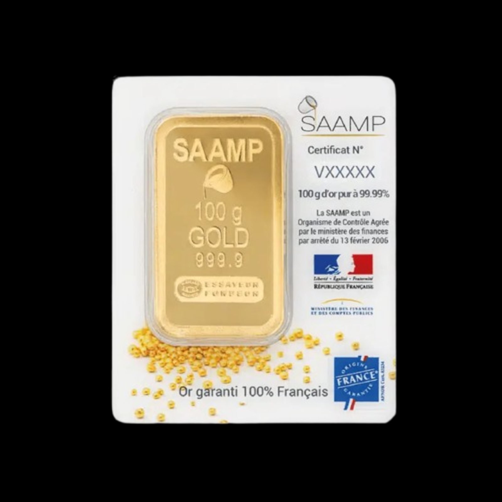 Vente lingot or 100g LBMA certifié - Maison Or Bijoux Mougins